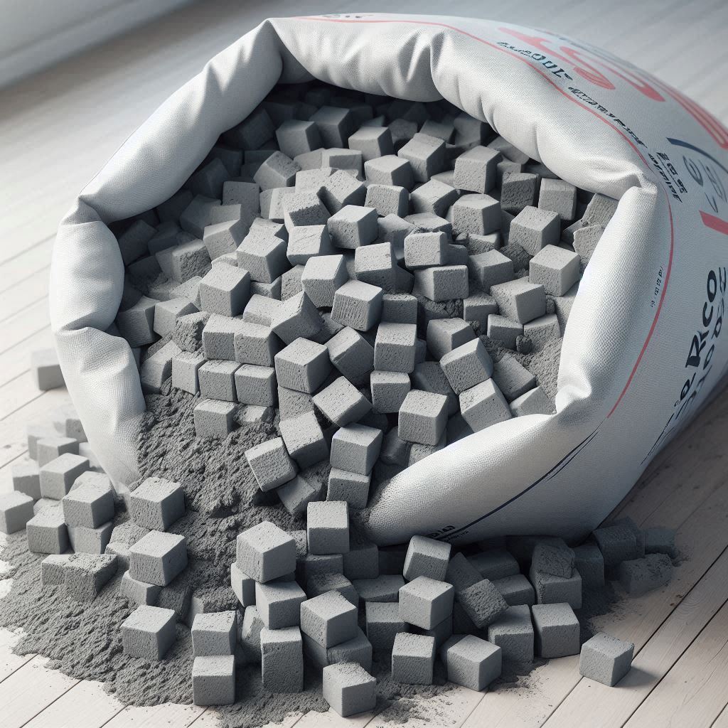 How many cubic meters of cement are there in a 50 kg bag?